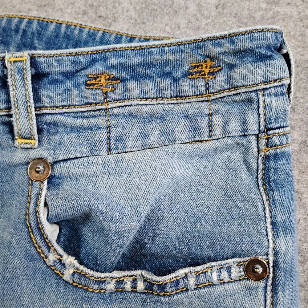 R13 Mens Slim Fit Light Wash Distressed Blue Jeans Made in Italy  32x27 - Picture 7 of 16
